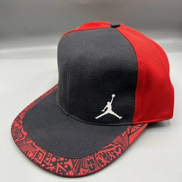 Air Jordan Hat Men 7 5/8 Black 20th Anniversary‎ Tribal Jumpman Fitted Cap New